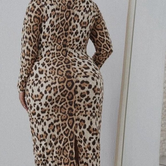 LEOPARD Skin Bodycon Dress In (XL) - Picture 2 of 5
